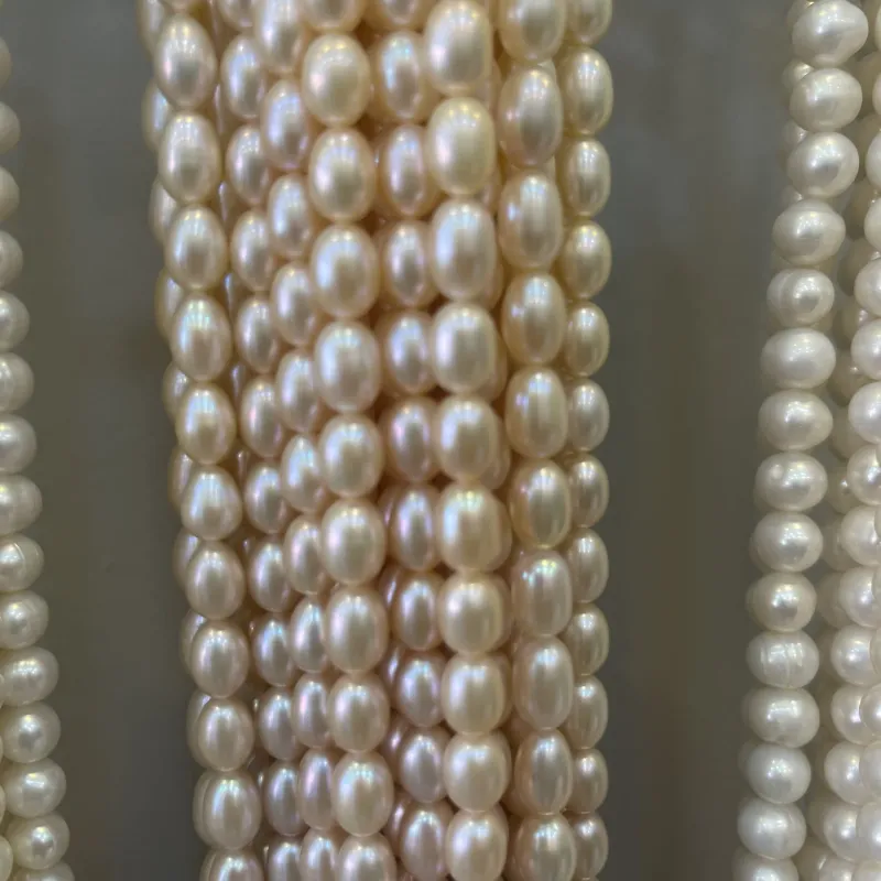 Lonjew Real Pearls 8-8.5mm AA+ Grade Quality Approx 40 Pcs One Strand Pink Multicolor 7