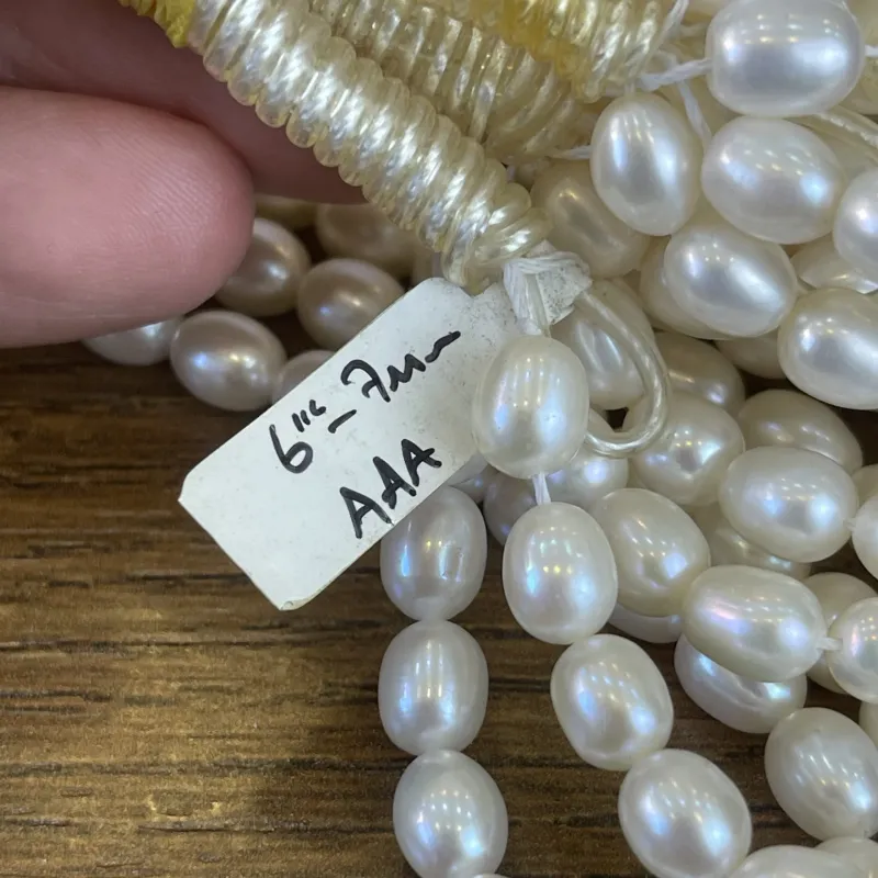 Lonjew Real Pearls 6-7mm AAA Grade Quality Approx 48 Pcs One Strand 10