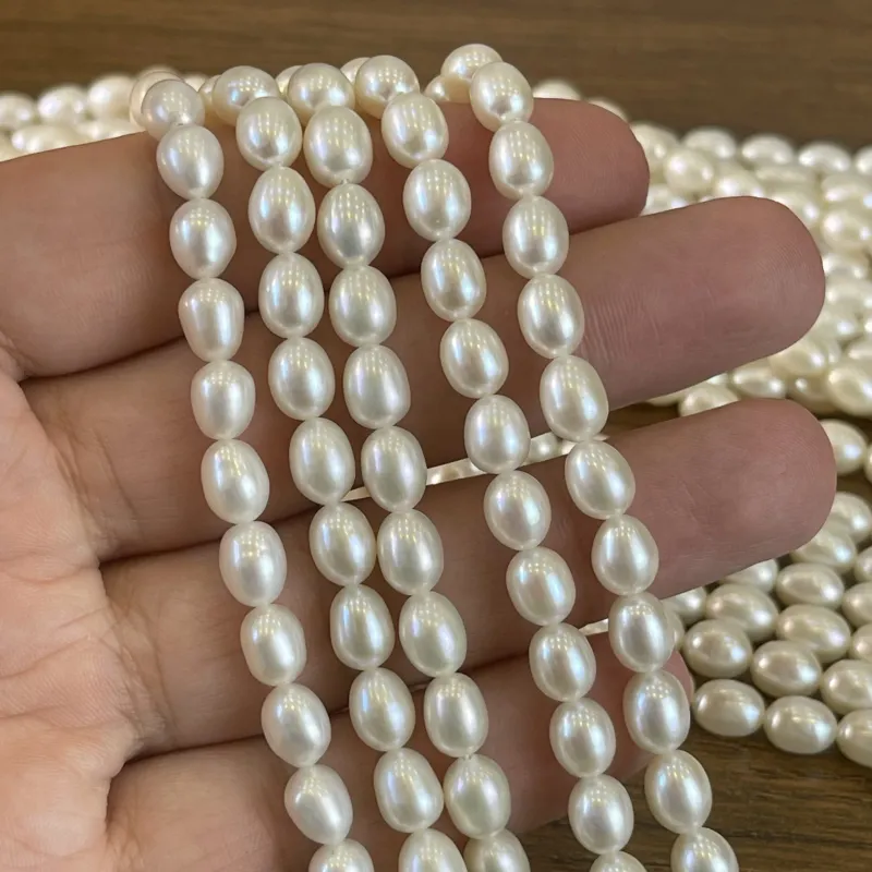 Lonjew Real Pearls 6-7mm AAA Grade Quality Approx 48 Pcs One Strand 9