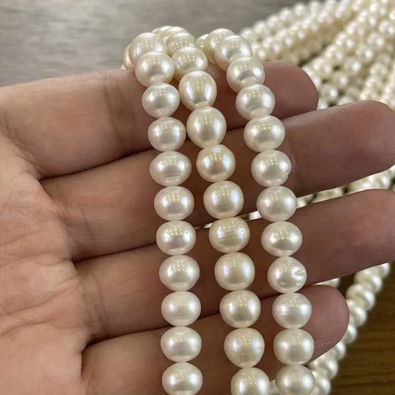 Lonjew Real Pearls 9-10mm B+ Grade Quality Approx 51 Pcs One Strand — photo 12