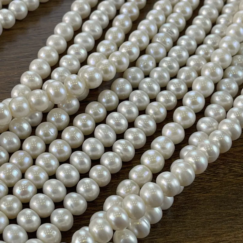 Lonjew Real Pearls 9-10mm B+ Grade Quality Approx 51 Pcs One Strand 9