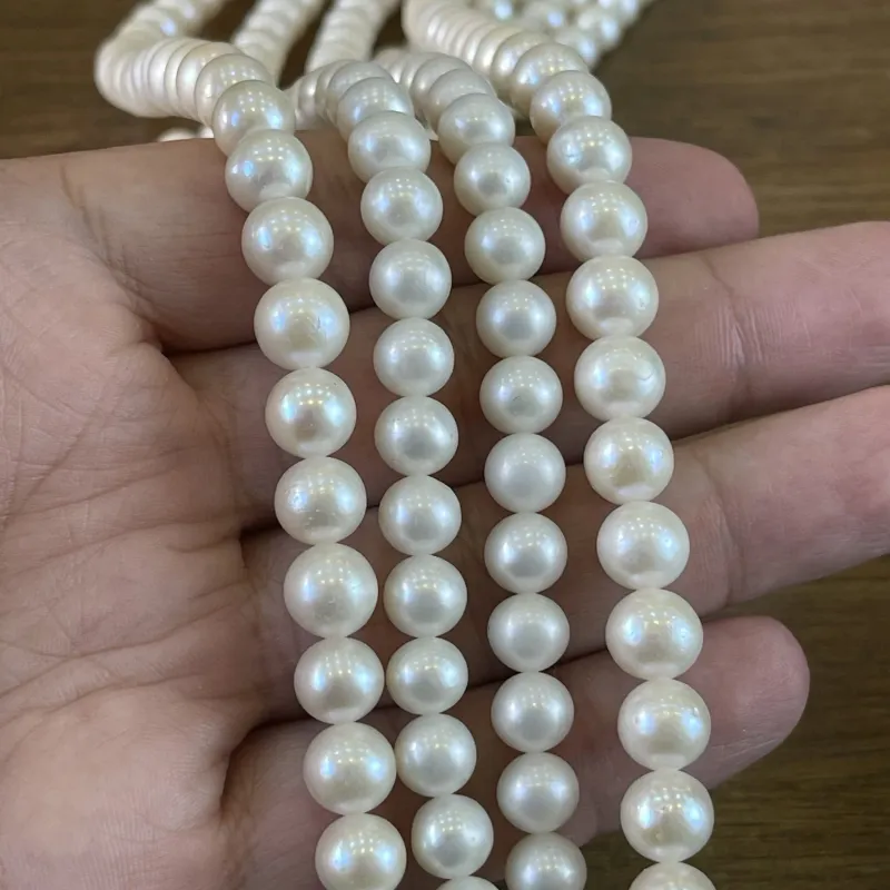 Lonjew Real Pearls 9-9.5mm A+ Grade Quality Approx 50 Pcs One Strand HM055