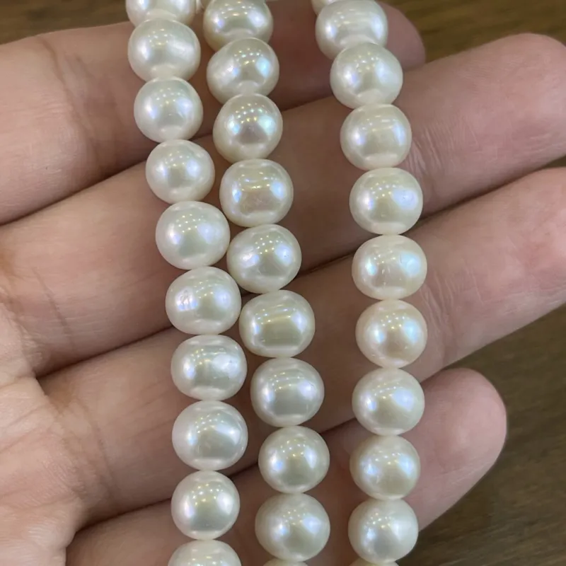 Lonjew Real Pearls 8-8.5mm AA Grade Quality Approx 50 Pcs One Strand AN045