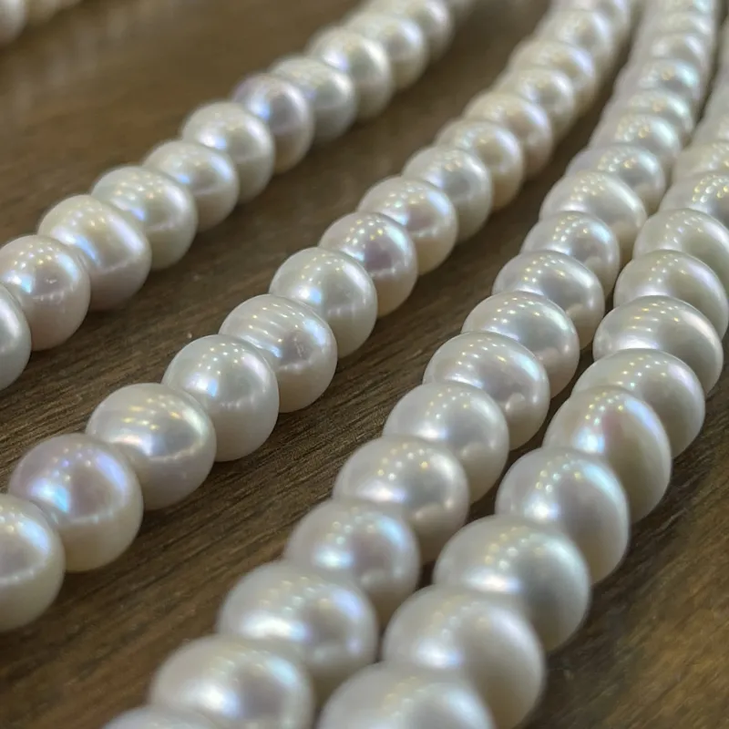 Lonjew Real Pearls 8-8.5mm AA Grade Quality Approx 50 Pcs One Strand AN045 Gray 3