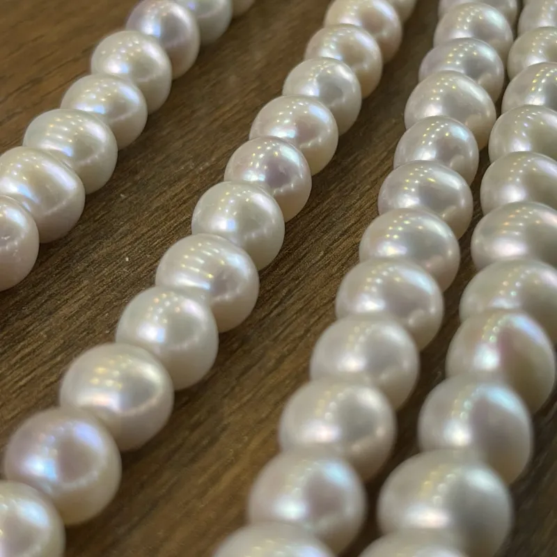 Lonjew Real Pearls 8-8.5mm AA Grade Quality Approx 50 Pcs One Strand AN045 Gray 5