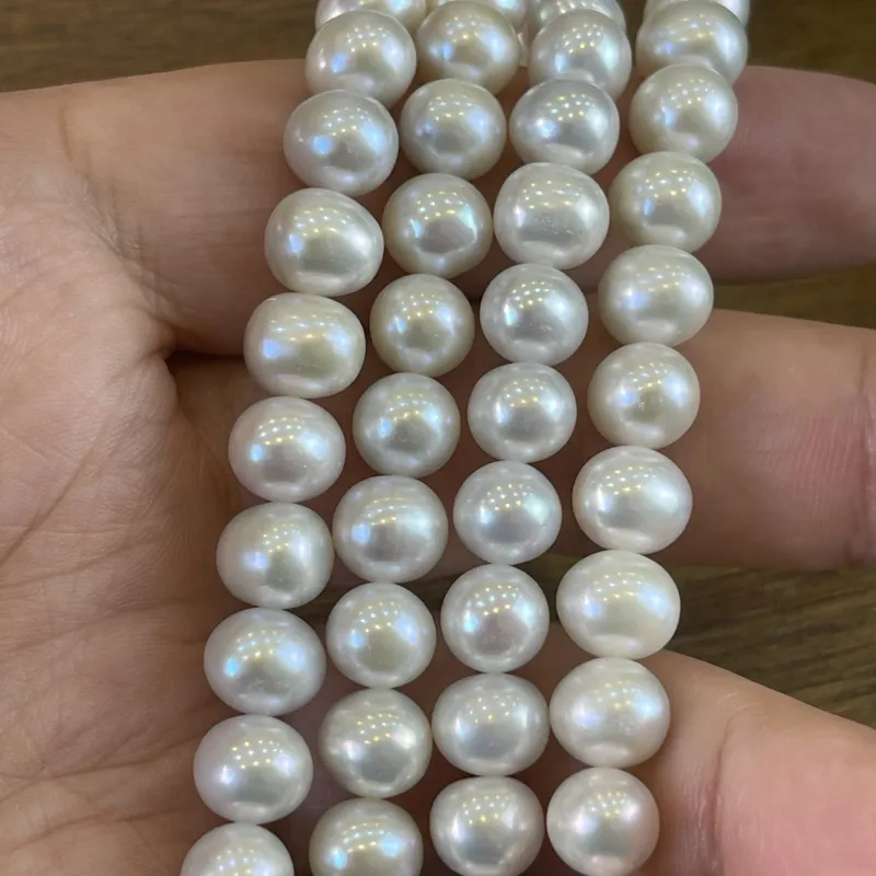 Lonjew Real Pearls 8-8.5mm AA Grade Quality Approx 50 Pcs One Strand AN045 Gray 6