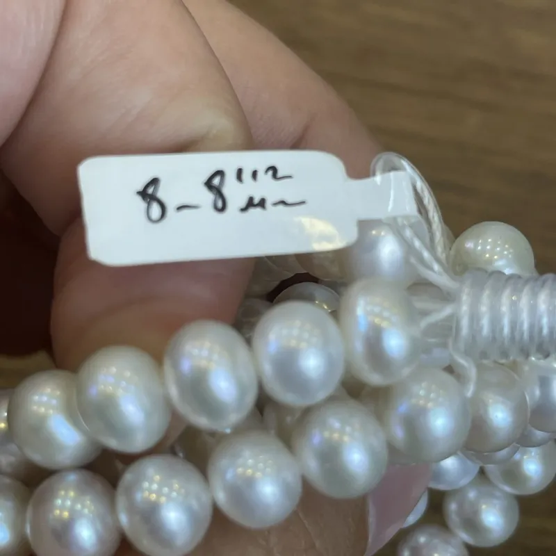 Lonjew Real Pearls 8-8.5mm AA Grade Quality Approx 50 Pcs One Strand AN045 Gray 8