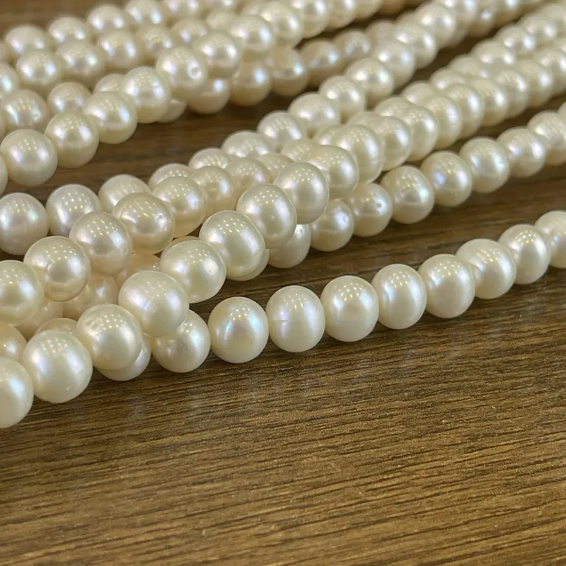 Lonjew Real Pearls 7-7.5mm AA Grade Quality Approx 56 Pcs One Strand AN055 10