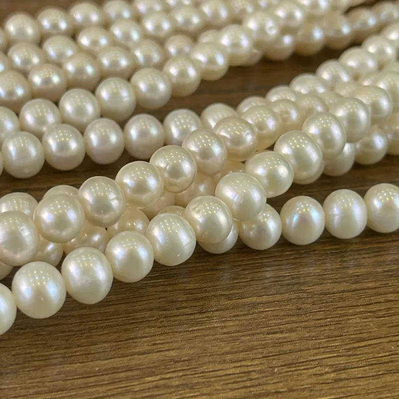 Lonjew Real Pearls 7-7.5mm AA Grade Quality Approx 56 Pcs One Strand AN055 — photo 12