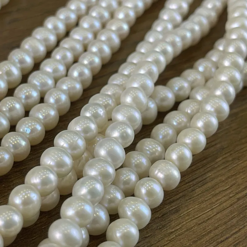 Lonjew Real Pearls 7-7.5mm AA Grade Quality Approx 56 Pcs One Strand AN055 — photo 19