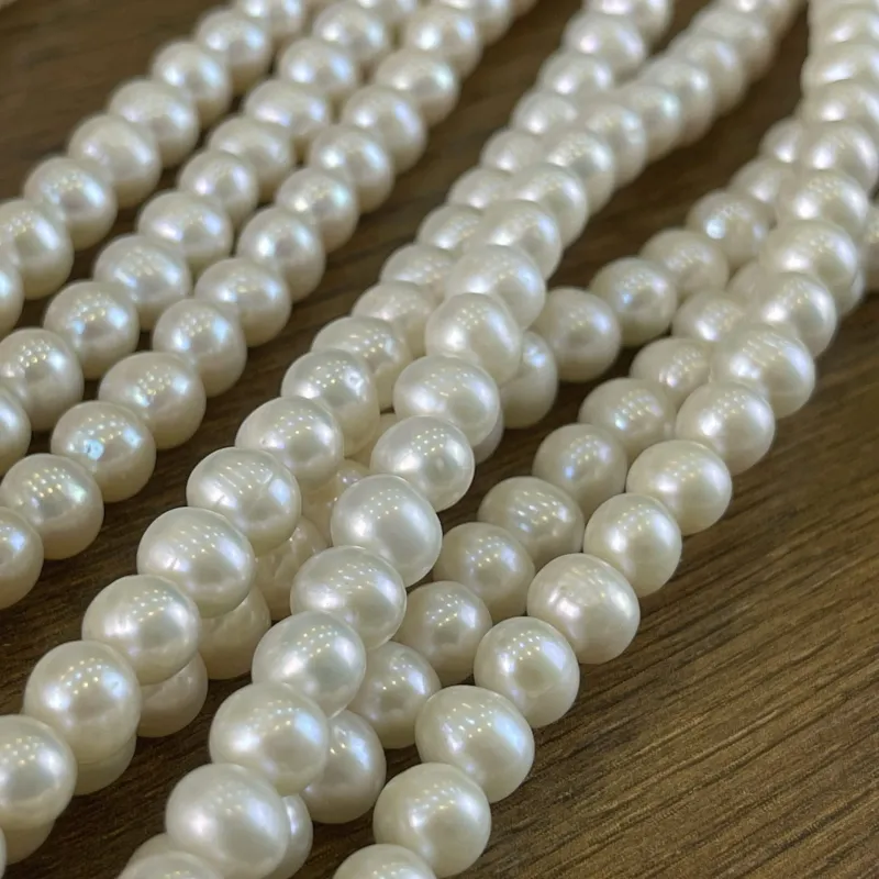 Lonjew Real Pearls 7-7.5mm AA Grade Quality Approx 56 Pcs One Strand AN055 — photo 20
