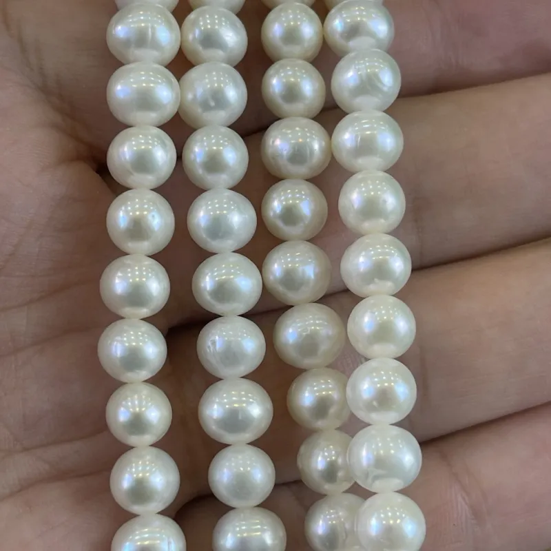 Lonjew Real Pearls 7-7.5mm AA Grade Quality Approx 56 Pcs One Strand AN055 4
