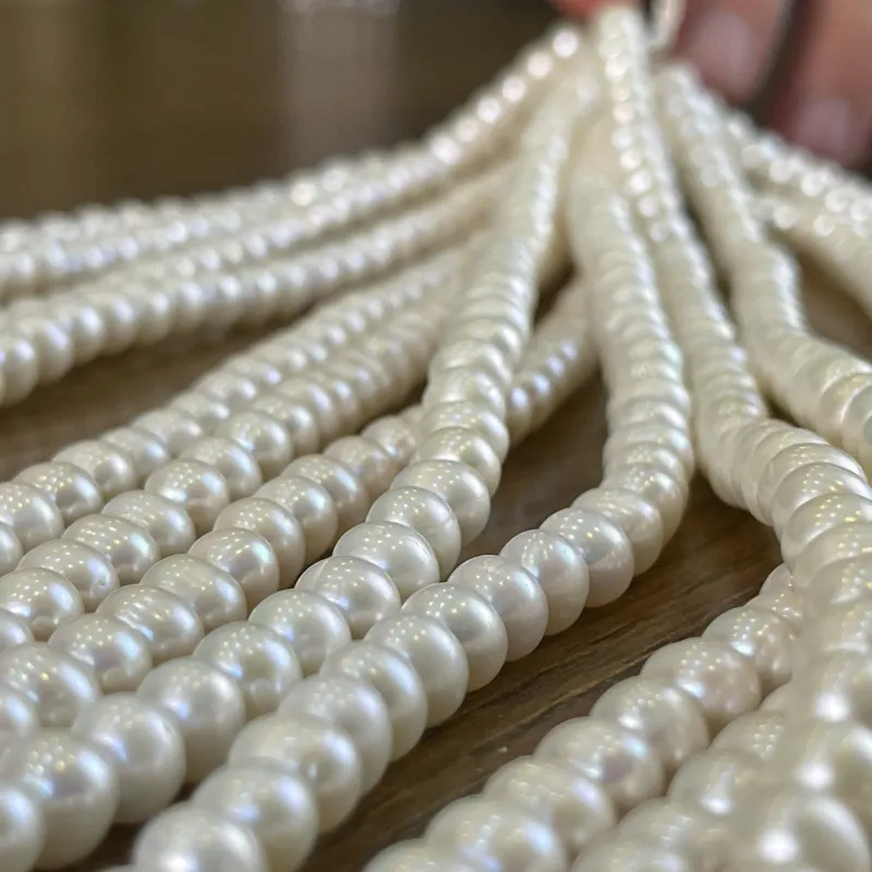 Lonjew Real Pearls 7-7.5mm AA Grade Quality Approx 56 Pcs One Strand AN055 8