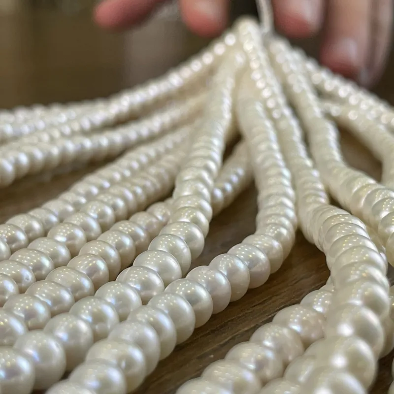 Lonjew Real Pearls 7-7.5mm AA Grade Quality Approx 56 Pcs One Strand AN055 9
