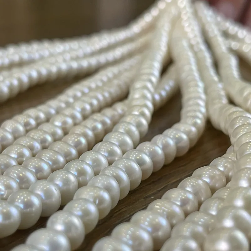 Lonjew Real Pearls 7-7.5mm AA Grade Quality Approx 56 Pcs One Strand AN055