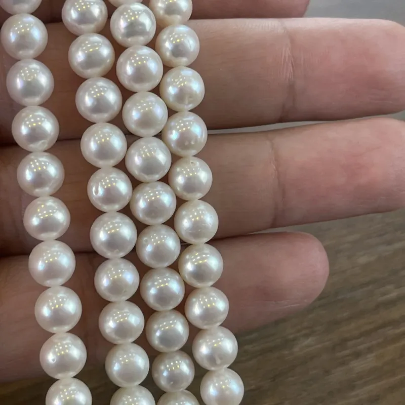 Lonjew Real Pearls 7.5-8mm AA Grade Quality Approx 53 Pcs One Strand AN075 — photo 14