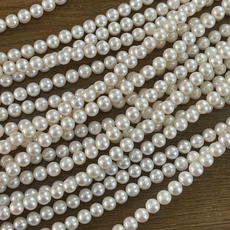 Lonjew Real Pearls 7.5-8mm AA Grade Quality Approx 53 Pcs One Strand AN075 4