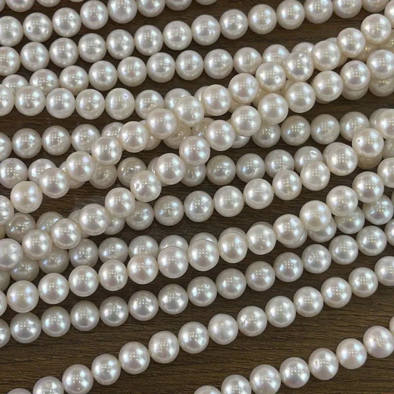 Lonjew Real Pearls 7.5-8mm AA Grade Quality Approx 53 Pcs One Strand AN075 5
