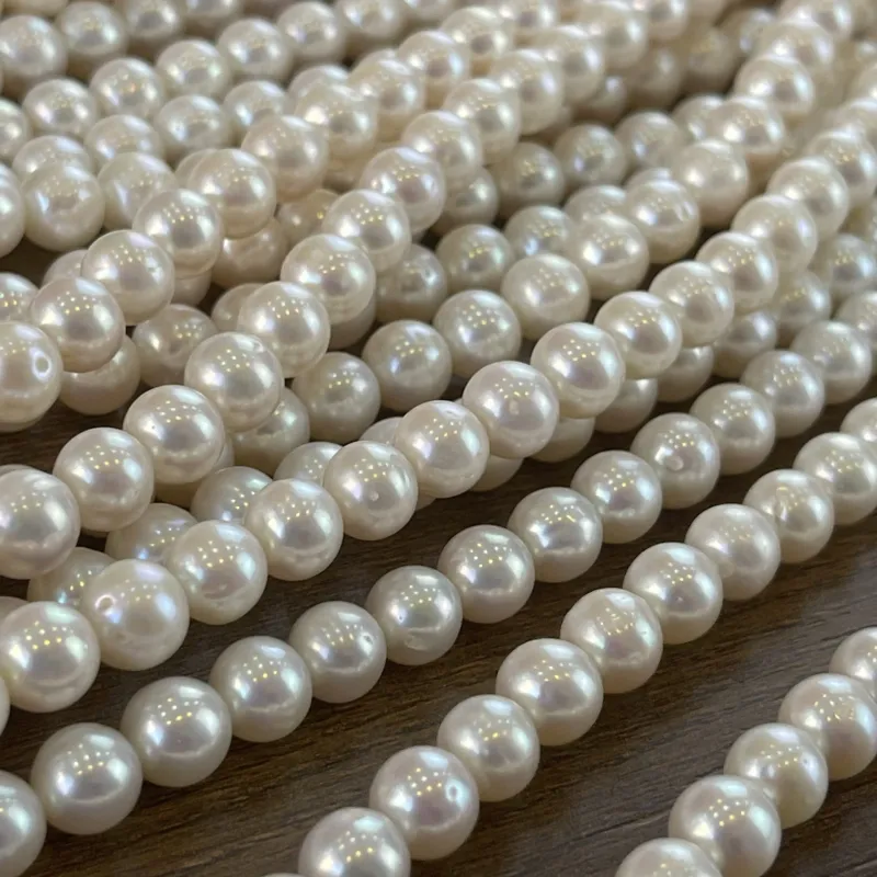 Lonjew Real Pearls 7.5-8mm AA Grade Quality Approx 53 Pcs One Strand AN075 7
