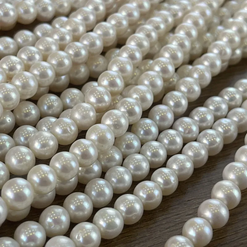 Lonjew Real Pearls 7.5-8mm AA Grade Quality Approx 53 Pcs One Strand AN075 9