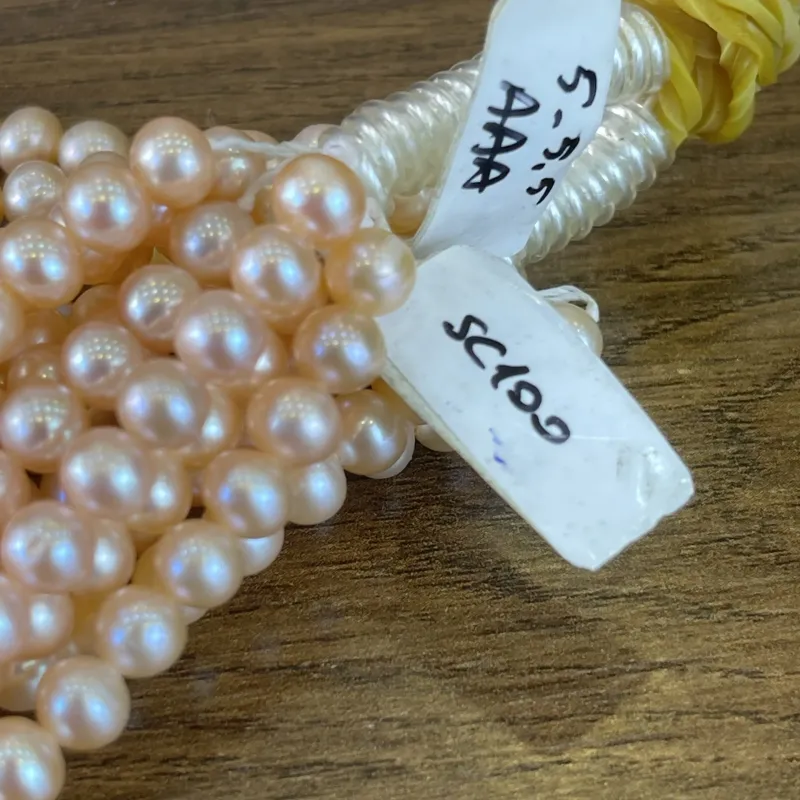Lonjew Real Pearls 5-5.5mm AAA Grade Quality Approx 76 Pcs One Strand (Pink Color) 10