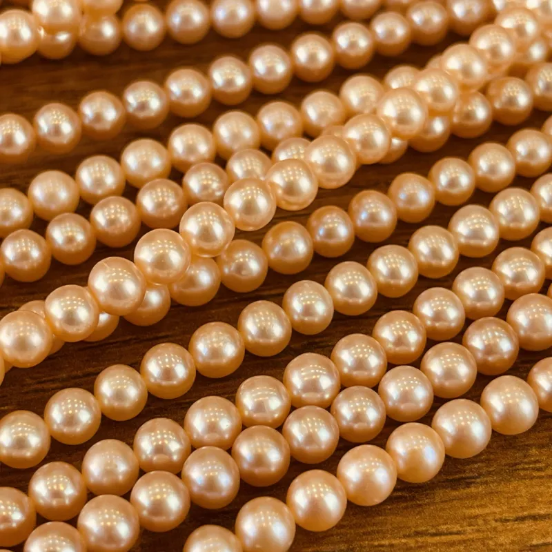 Lonjew Real Pearls 5-5.5mm AAA Grade Quality Approx 76 Pcs One Strand (Pink Color) — photo 17