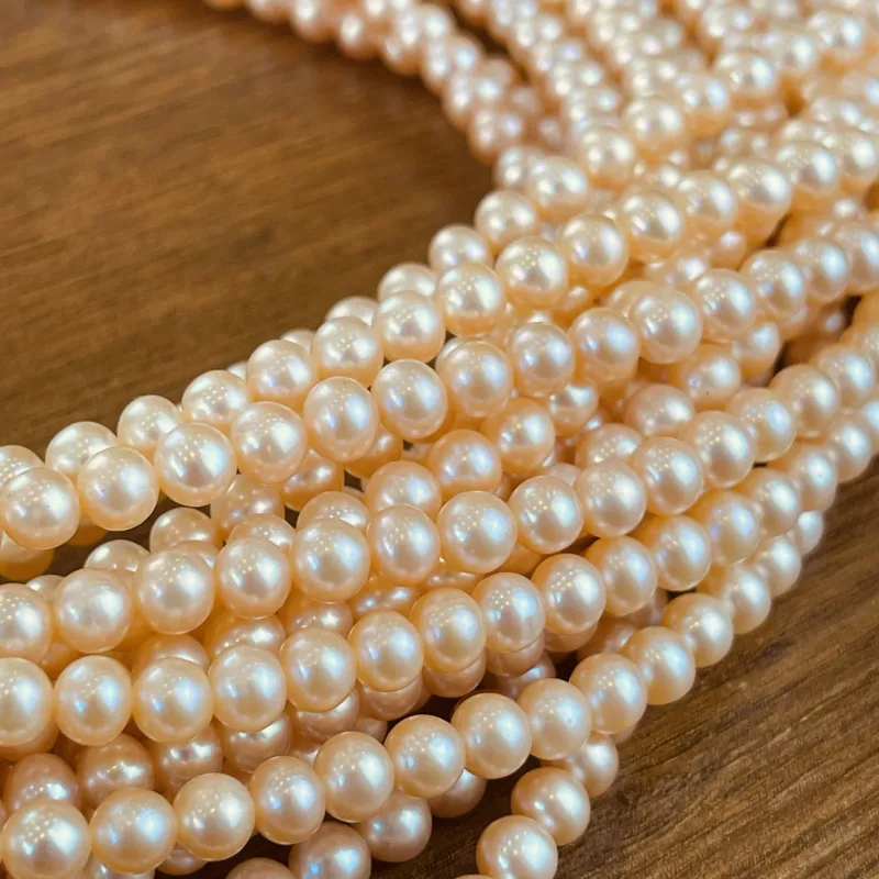 Lonjew Real Pearls 5-5.5mm AAA Grade Quality Approx 76 Pcs One Strand (Pink Color) — photo 22