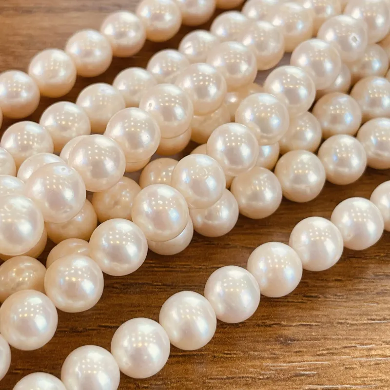 Lonjew Real Pearls 9-10mm AA Grade Quality Approx 47 Pcs One Strand WT065 7