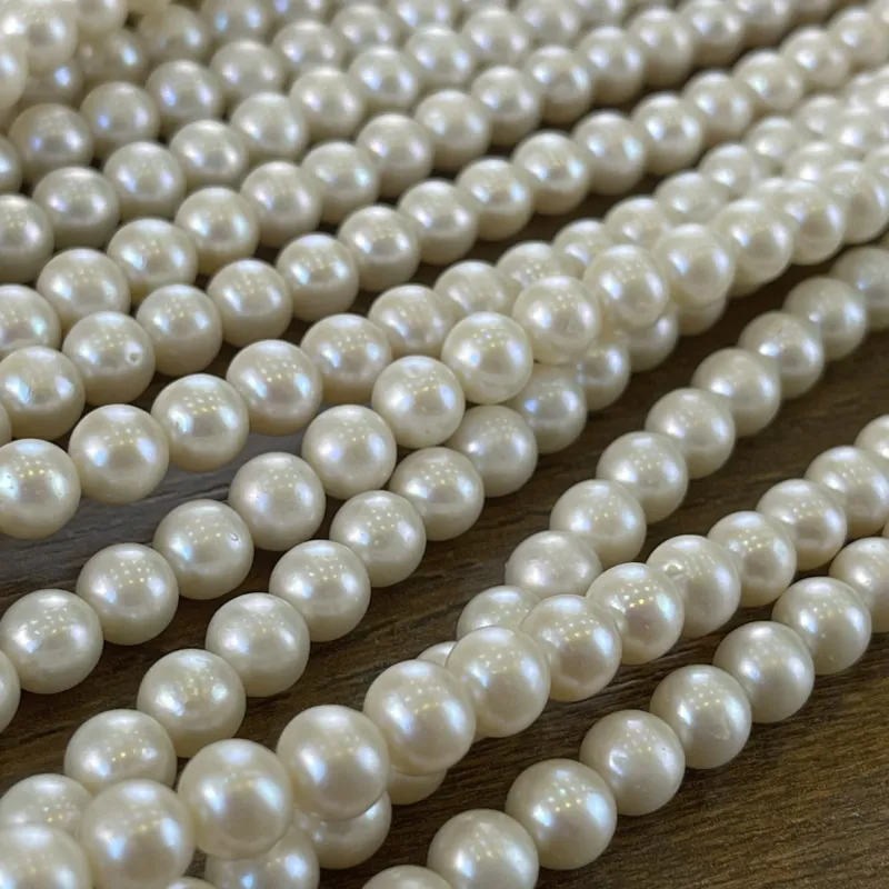 Lonjew Real Pearls 7-7.5mm AA Grade Quality Approx 57 Pcs One Strand WT075 2