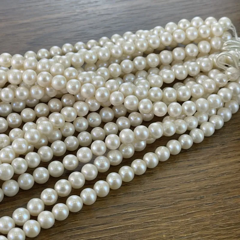 Lonjew Real Pearls 7-7.5mm AA Grade Quality Approx 57 Pcs One Strand WT075 5