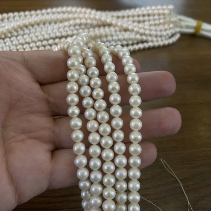 Lonjew Real Pearls 7-7.5mm AA Grade Quality Approx 57 Pcs One Strand WT075 6