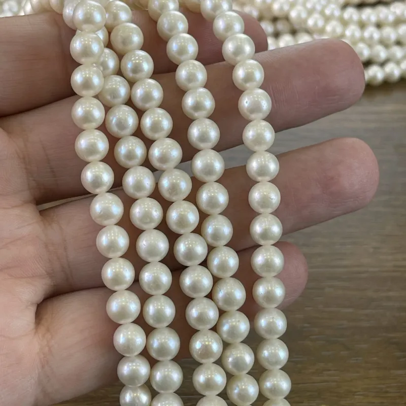 Lonjew Real Pearls 7-7.5mm AA Grade Quality Approx 57 Pcs One Strand WT075 7
