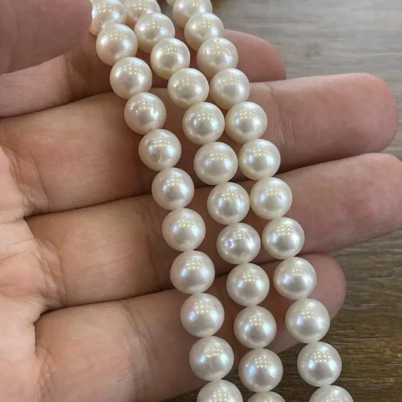Lonjew Real Pearls 8-8.5mm AA Grade Quality Approx 50 Pcs One Strand — photo 11