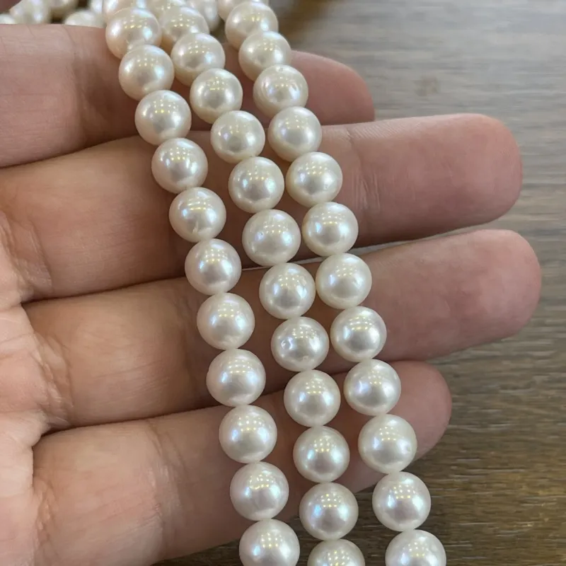 Lonjew Real Pearls 8-8.5mm AA Grade Quality Approx 50 Pcs One Strand — photo 12