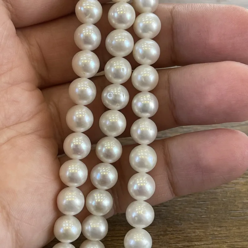 Lonjew Real Pearls 8-8.5mm AA Grade Quality Approx 50 Pcs One Strand — photo 14