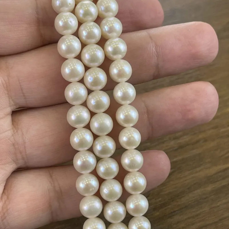 Lonjew Real Pearls 8-8.5mm AAA Grade Quality Approx 50 Pcs One Strand WT130 4
