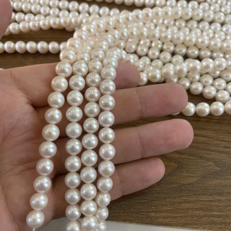 Lonjew Real Pearls 9-10mm AA+ Grade Quality Approx 47 Pcs One Strand — photo 19