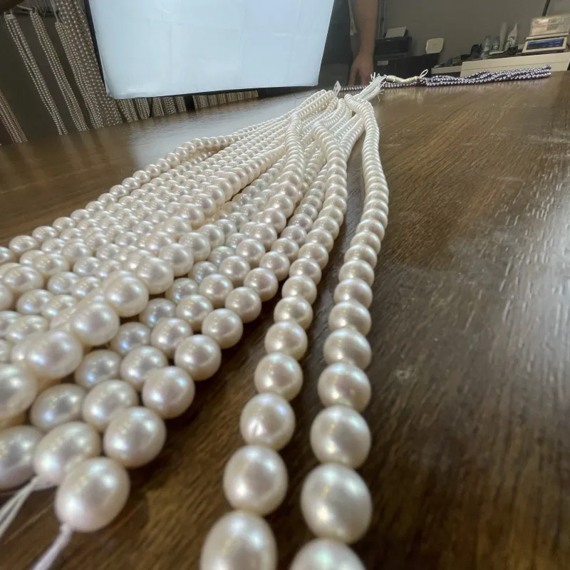 Lonjew Real Pearls 9-10mm AA+ Grade Quality Approx 47 Pcs One Strand 9