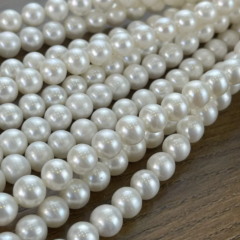 Lonjew Real Pearls 8-8.5mm AA+ Grade Quality Approx 50 Pcs One Strand RS150 — photo 11