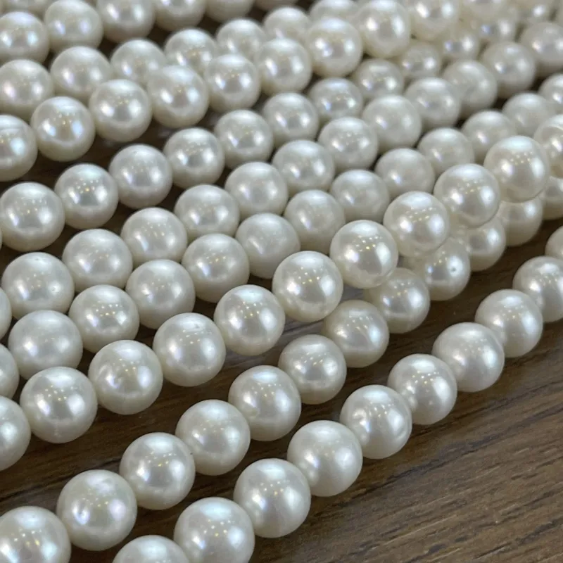 Lonjew Real Pearls 8-8.5mm AA+ Grade Quality Approx 50 Pcs One Strand RS150 — photo 12