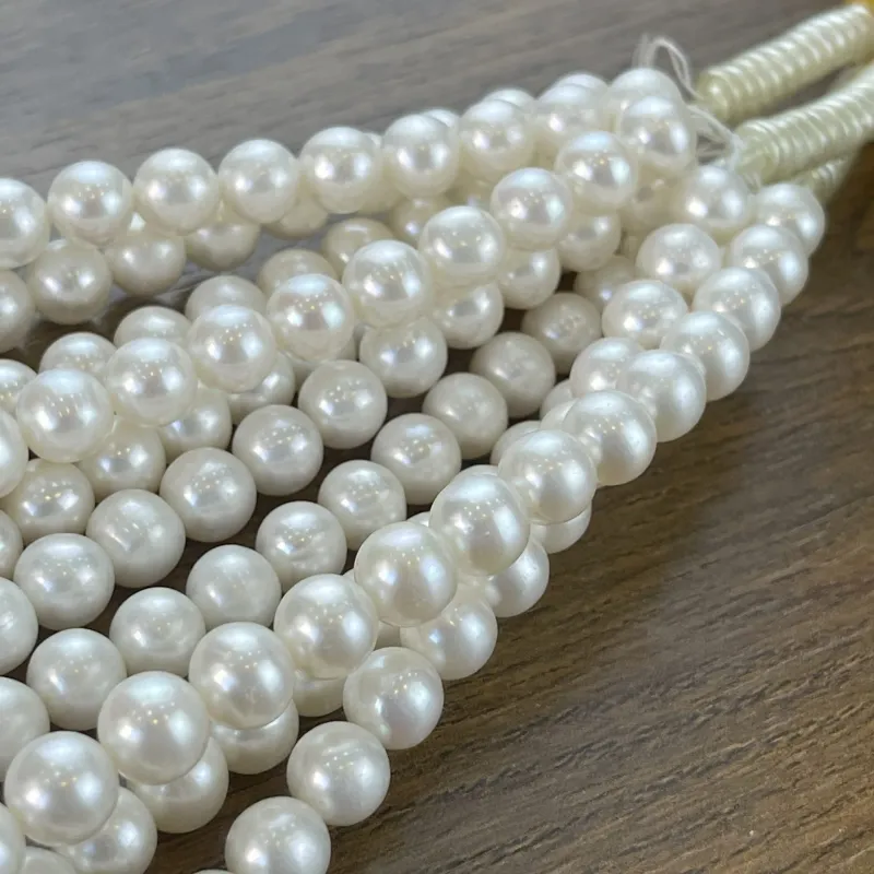 Lonjew Real Pearls 8-8.5mm AA+ Grade Quality Approx 50 Pcs One Strand RS150 9
