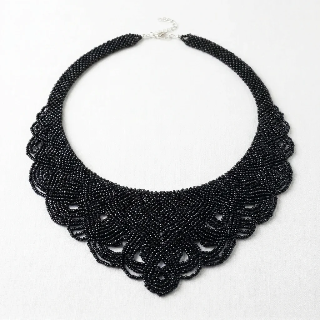 Midnight Tide — Beaded Statement Necklace