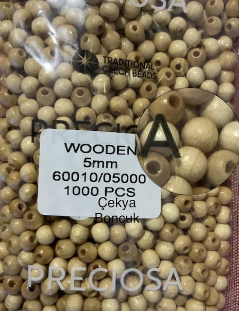 Preciosa Wooden Beads 60010-05000 5mm 50 Pcs