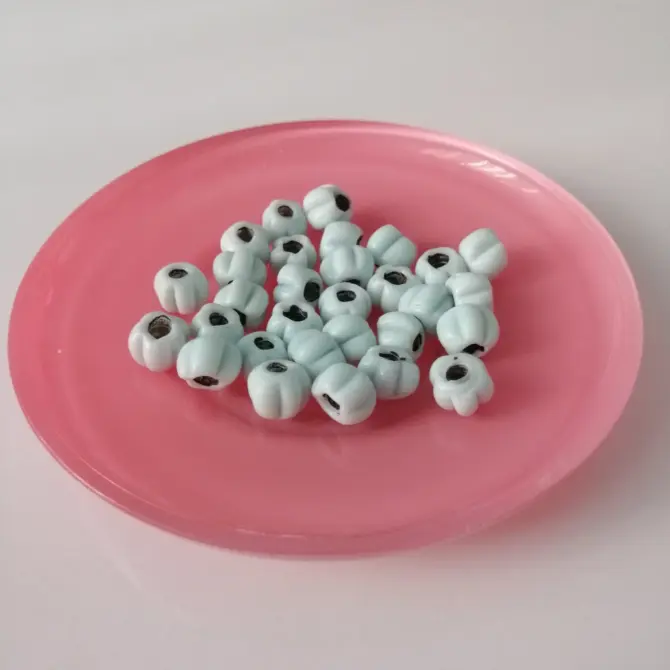 Lonjew Handmade Macaroni Glass Beads White HM1127 10Pcs 7mm - Image 3