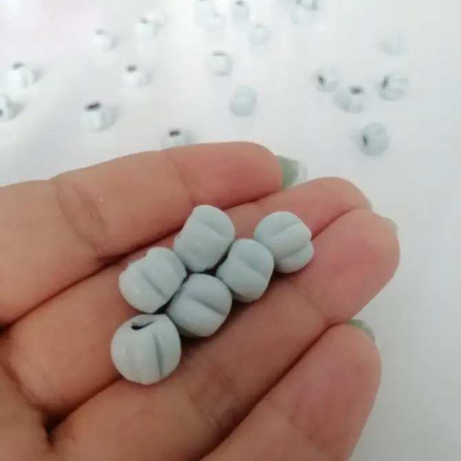 Lonjew Handmade Macaroni Glass Beads White HM1127 10Pcs 7mm - Image 4