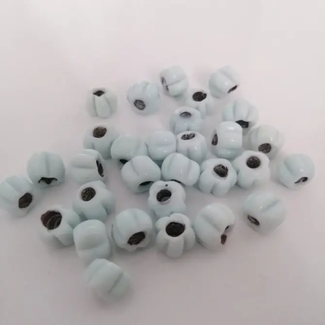 Lonjew Handmade Macaroni Glass Beads White HM1127 10Pcs 7mm - Image 5