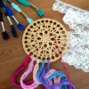 Wooden Cross Stitch Organizer with Small Needle Holder Magnet - Design6 - Image 3