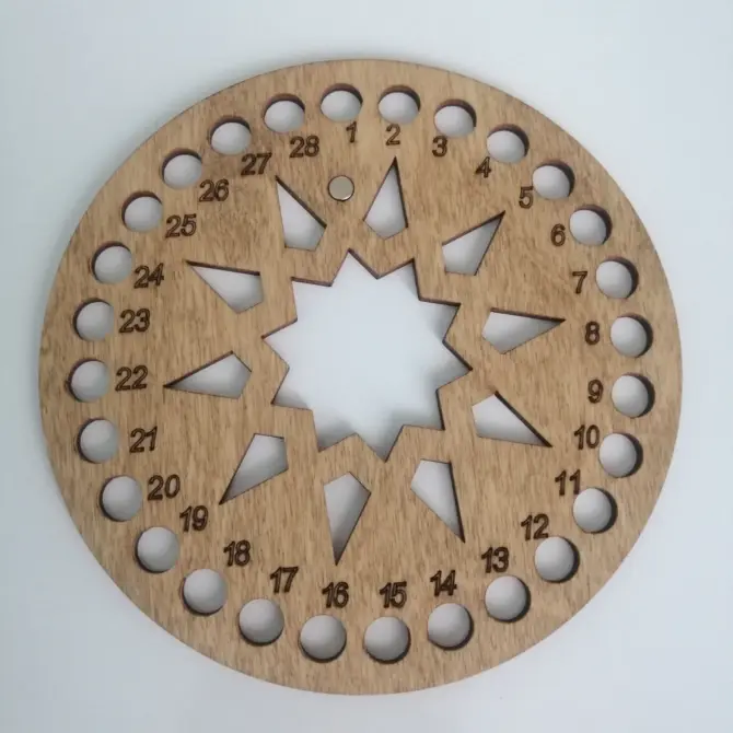 Wooden Cross Stitch Organizer with Small Needle Holder Magnet - Design10 - Image 14