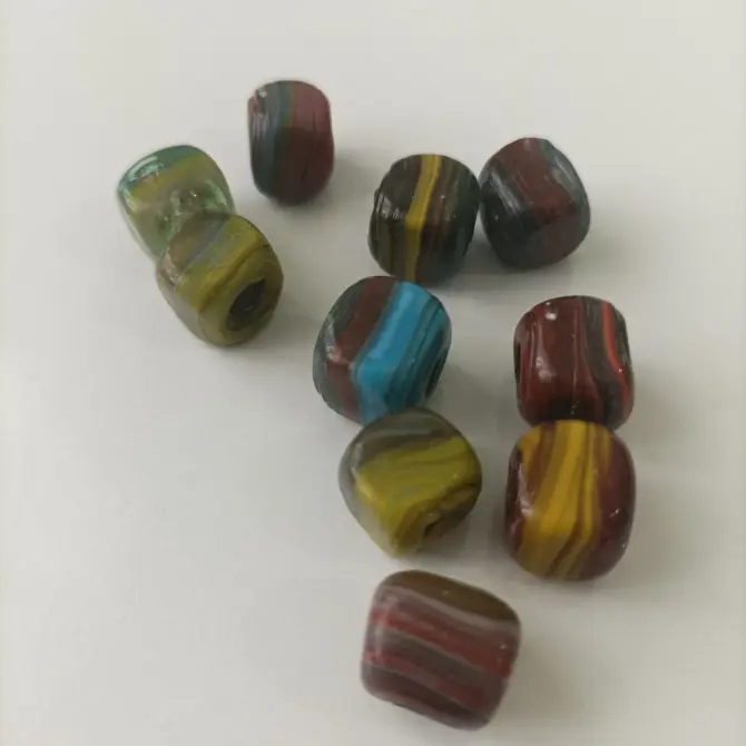Lonjew Handmade Glass Beads Marbling Color HM1012 Square 10Pcs 10mm - Image 5