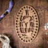 Lonjew Thread Sorter Oval Wooden Embroidery Floss Organizer Art Cute Design - Image 8